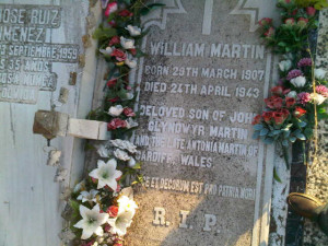 Tumba de William Martin en el Cementerio de La Soledad de Huelva.