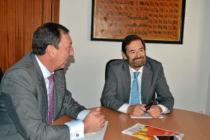Jesús M. Guirau, presidente de Insoc Ferial, y Tomás de Soto Rioja, comisario del evento./Foto: Pablo Sayago. 