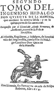 Portada de 'El Quijote' de Avellaneda.