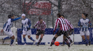 Las onubenses, con moral por el buen partido jugado en Bilbao, pese a perder. / Foto: www.athletic-club.net.