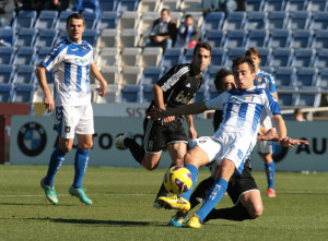 Jesús Rubio jugó los últimos minutos del partido de ayer ante el Numancia. / Foto: Josele Ruiz.