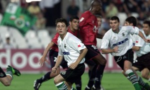 Jonathan Valle, el día de su debut ante el Osasuna en 2003. / Foto: El Diario Montañés.