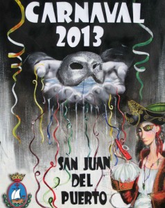 Cartel anunciador del Carnaval de San Juan 2013, obra de Chema Riquelme. / Foto: Juan Antonio Ruiz.