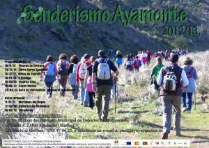 Cartel anunciador de las diversas actividades de senderismo organizado por el Ayuntamiento de Ayamonte.