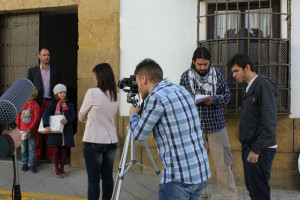 Uno de los momentos del rodaje del cortometraje. / Foto: Conchi Avilés.