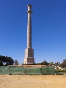 Imagen actual del monumento, en proceso de restauración. 