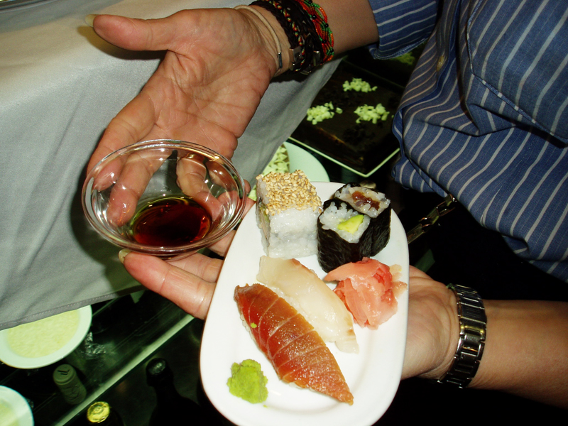 Los tres tipos de sushi que han podido degustarse en El Portichuelo.