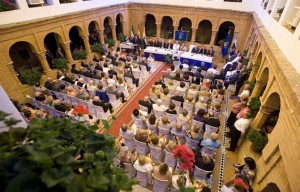 Claustro de La Rábida un 3 de agosto. / Foto: Eugenio Toro