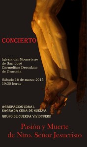 Cartel del concierto de la Agrupación Coral de la Sagrada Cena en Granada.