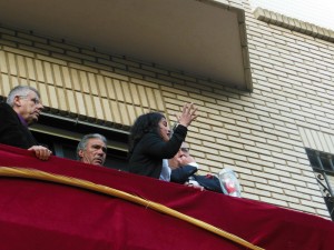 Virginia Gómez le cantó al Señor de la Humildad.