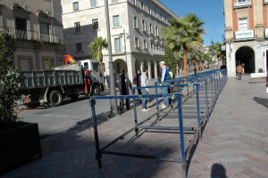 Instalaciones de los palcos para la Carrera Oficial.