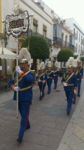 La Banda de Cornetas y Tambores Virgen de la Salud, en la calle. 