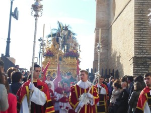 Salida de la parroquia de San Pedro de La Borriquita.