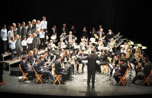 La Banda Municipal de Música de Cartaya durante el concierto.