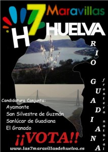 Cartel de las siete Maravillas de Huelva.