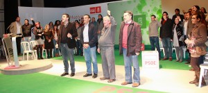 Navarrete, en Nerva junto a Javier Barrero, Ignacio Caraballo y Mario Jiménez. 