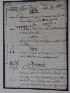 Documento de la independencia de Puerto Moral en 1817. 