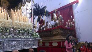 María Dolores Flores, en la Iglesia de Francisco este Domingo de Ramos.