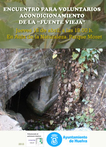 Cartel de la reunión convocada para el voluntariado del Parque Moret. 