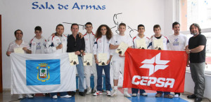 Equipo del Cepsa Huelva de esgrima que participó en el torneo en El Puerto de Santa María.