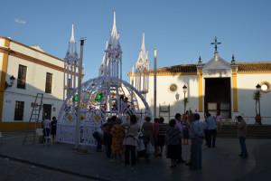 Instalación de templetes en Almonte.