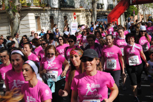 Las mujeres participantes al comienzo de la prueba.