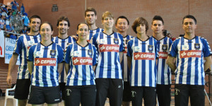 Formación del Recre IES La Orden antes del inicio de la final.