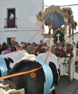 Simpecado de la Santa Cruz de Zalamea. / Foto: José Miguel Jiménez. 