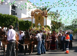 Un momento de la recogida de San Isidro. 