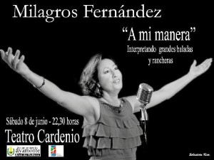 Cartel de la actuación de Milagros Fernández.