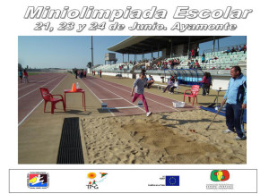 Cartel de la Miniolimpiada que se celebra en Ayamonte.