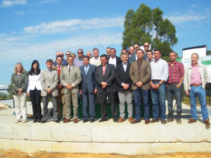 Representantes institucionales en el inicio de las obras del trasvase del Condado.