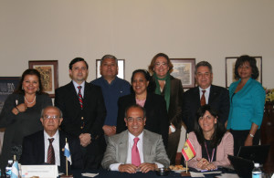 Asistentes a la asamblea general del Grupo de universidades La Rábida, en la Universidad de Panamá.