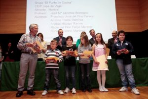 Los ganadores del colegio Lope de Vega de Almonte.