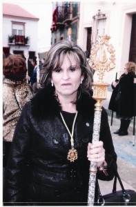 La presidenta de la Hermandad del Rocío de Lucena del Puerto, Antonia Mora.