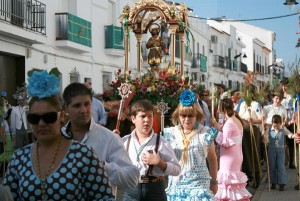 Camino de vuelta de la romería de San Isidro 2013.