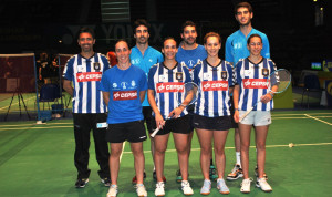 El equipo onubense se entrenó en el Elispace, escenario del torneo.