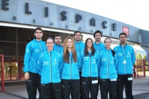 El Recre IES La Orden, en la puerta del escenario del torneo, el Elispace de Beauvais.