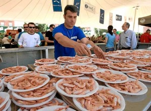 Imagen de la pasada edición de la feria de la Gamba y el Marisco de Huelva.