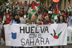 Manifestación en solidaridad con el pueblo saharaui.