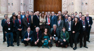 Rafael Terán, con la delegación onubense en Antequera. 