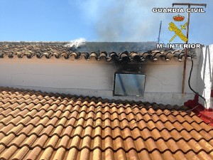 Imagen del incendio ocurrido en Villalba. 