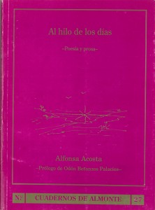 Portada del libro 'Al hilo de los días' de Alfonsa Acosta.