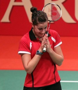 La onubense se enfrenta el viernes a  la india Saina Nehwal, bronce olímpico en Londres. / Foto: www.badminton.es.