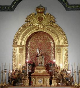 El Patrón de Linares, San Juan Bautista, en el altar mayor de la iglesia que lleva su mismo nombre.