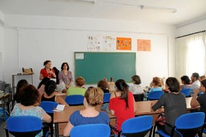 El taller de costura organizado en la localidad.