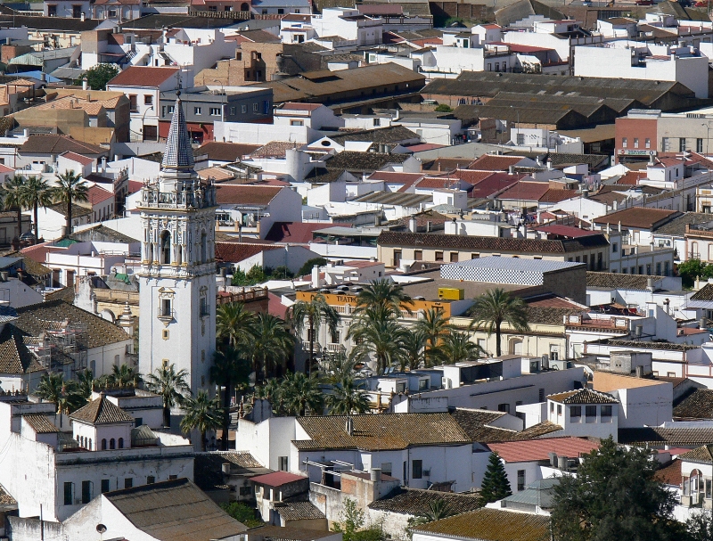 Vista aérea del centro de La Palma del Condado. / Foto: Rodolfo Barón