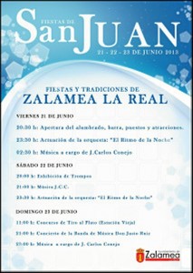 Cartel de San Juan en Zalamea la Real.