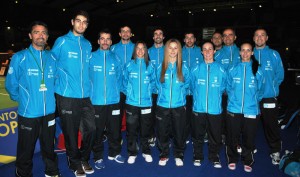 El equipo onubense en el Elispace, escenario de los partidos del Europeo.