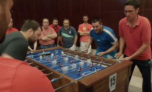 Un momento de la final del Mundial de futbolín celebrado en Punta Umbría.